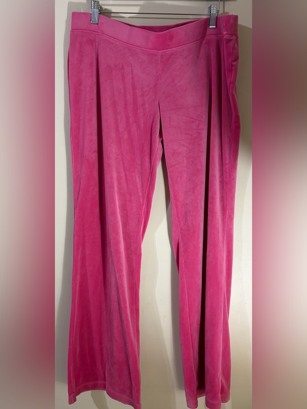 Juicy Couture Hot Pink Velour Track Pants juicy on the back size large